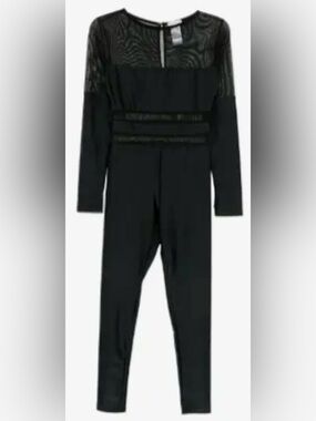 3/$18 - Black Mesh Accent Women's Jumpsuit - Size 2X - Like New!